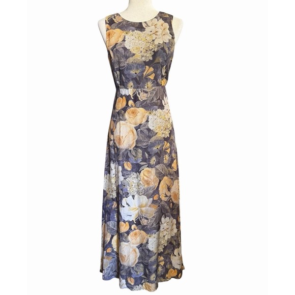 Barry Bricken for Mark Shale Dresses & Skirts - Vintage Barry Bricken for Mark Shale Floral Maxi Dress Sz 8 Dark Romantic Luxury